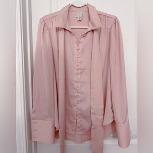 NWOT Joie pink blush blouse with removable tie M